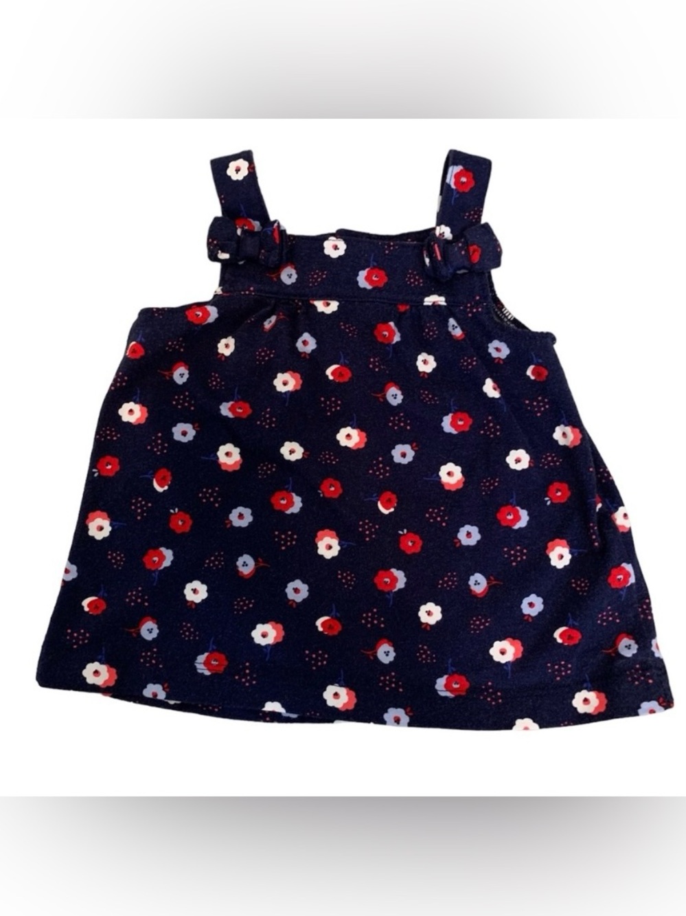 Carter’s Red,White and Blue Flower Shirt Bows-Child of Mine-6-9 Months Patriotic